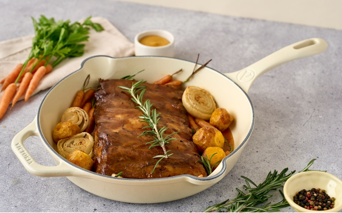 Victoria White Sable skillet 28 cm - white enameled